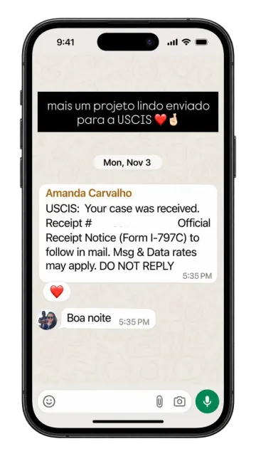 Print de conversa com depoimento de cliente 3