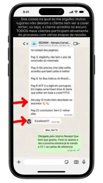Print de conversa com depoimento de cliente 4